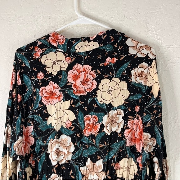 Torrid Floral Midi Challis Shirt Dress in Black - Picture 11 of 15